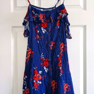 Blue floral mini dress